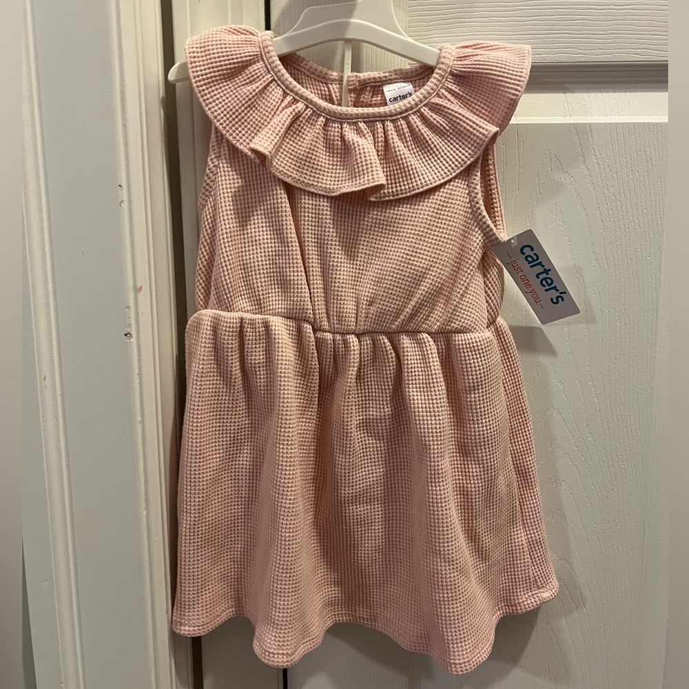 Carter's Pink Sleeveless Sundress with Bib Collar